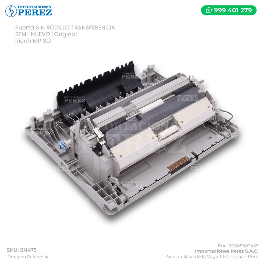 Puerta SIN RODILLO TRANSFERENCIA (COVER:RIGHT:DUPLEX:ASS'Y + GUIDE PLATE:REVERSE:DUPLEX:ASS'Y) - SEMI-NUEVO [Original - Ricoh]
