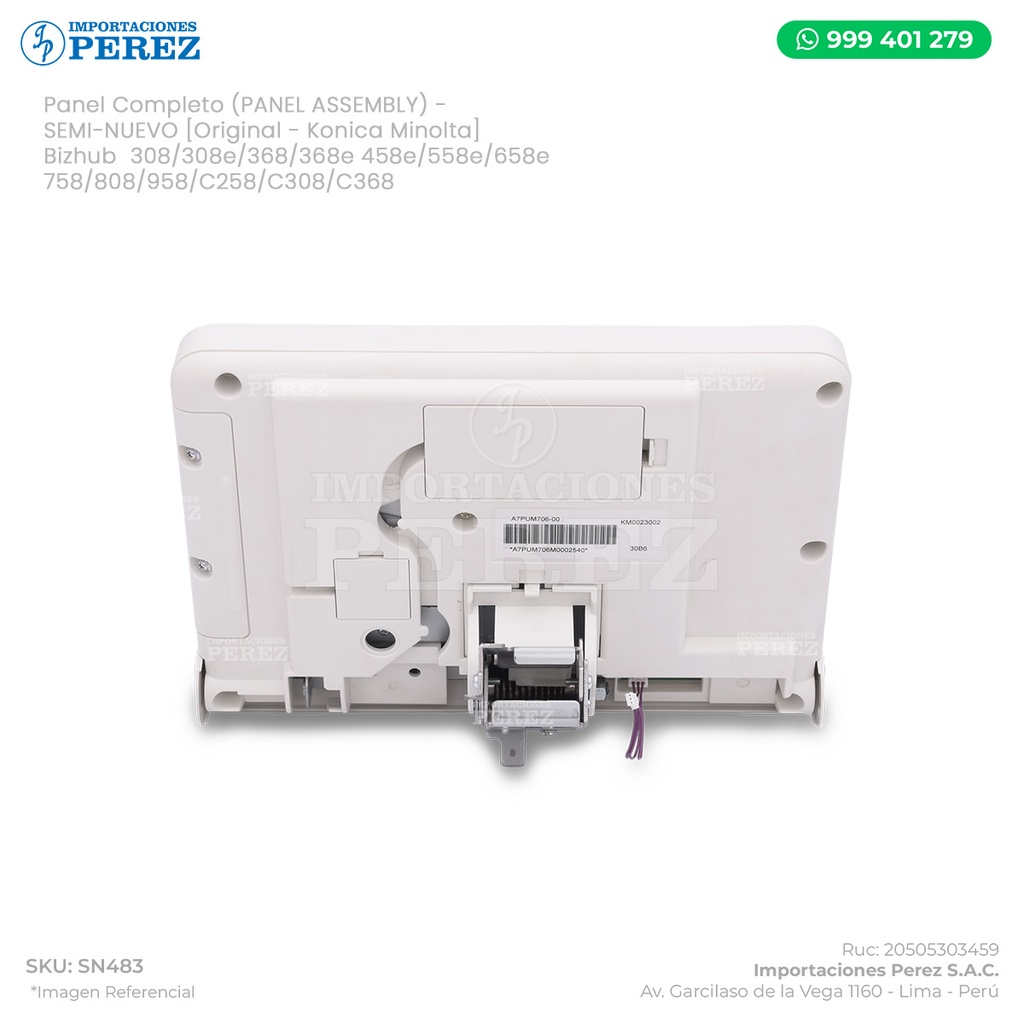 Panel Completo (PANEL ASSEMBLY) - SEMI-NUEVO [Original - Konica Minolta]