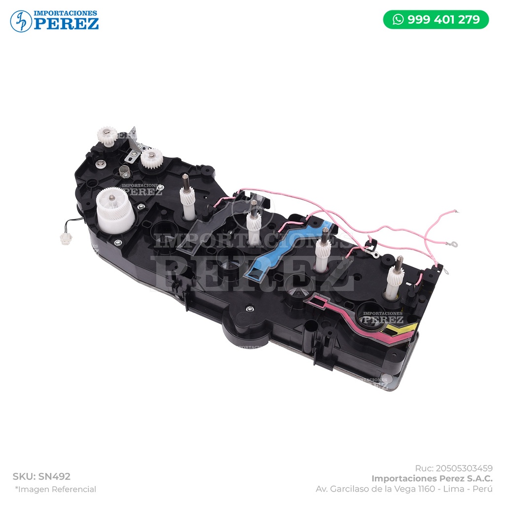 Bloque Piñones SIN MOTOR (Caja Negra) (MAIN DRIVE ASSY) - SEMI-NUEVO [Original - Konica Minolta]