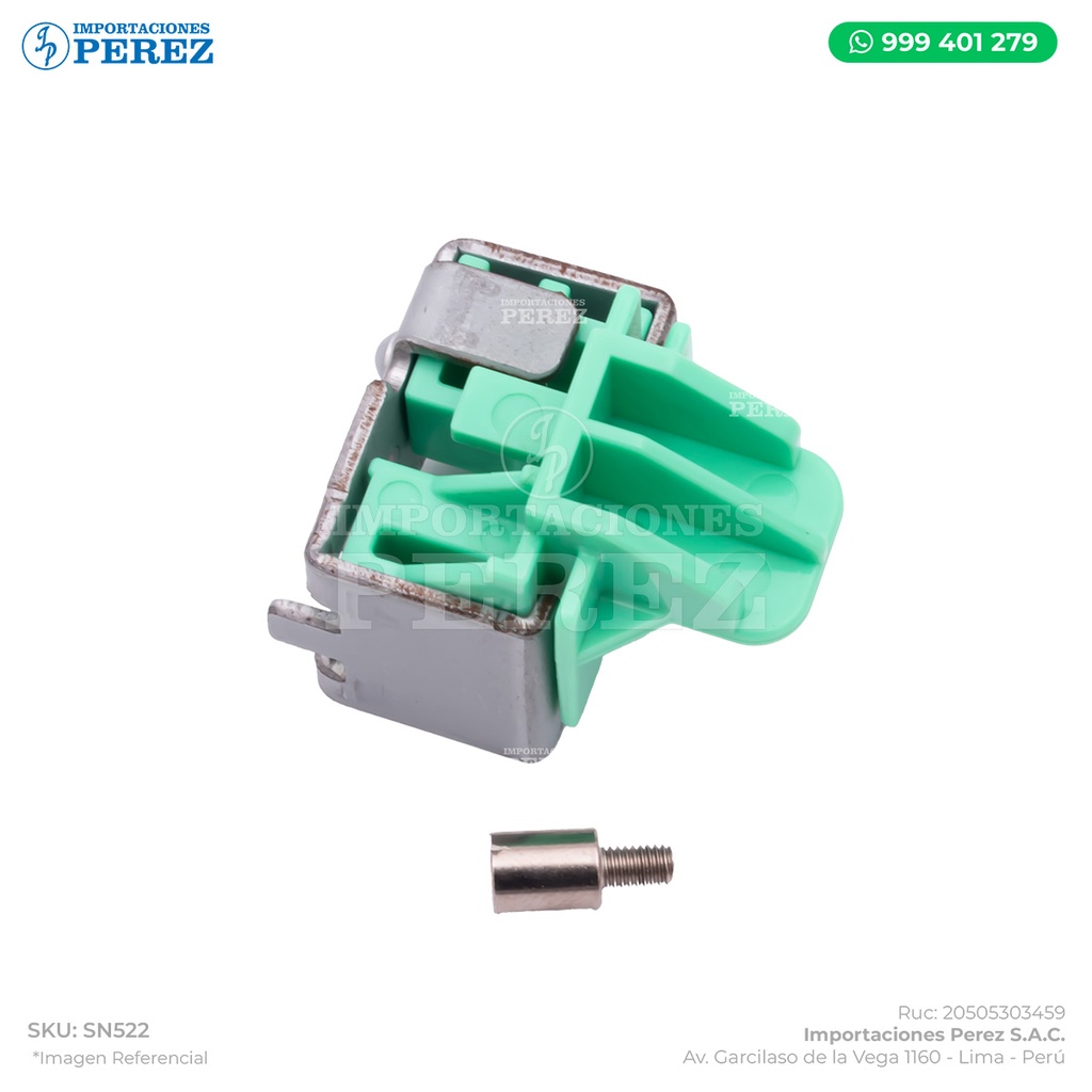 Tope Verde Comleto de Bandeja (STOPPER + MOUNTING PLATE + SHOULDER SCREW /2) - SEMI-NUEVO [Original - Konica Minolta]