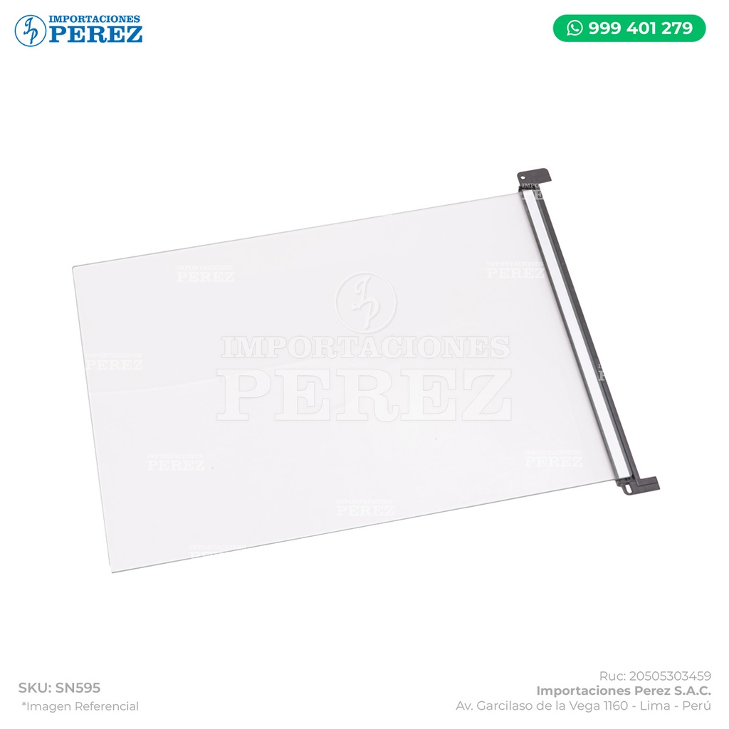 Vidrio/Cristal Exposición Con Regleta Completo (EXPOSURE GLASS + SCALE:LEFT ASSY) - SEMI-NUEVO [Original - Ricoh]