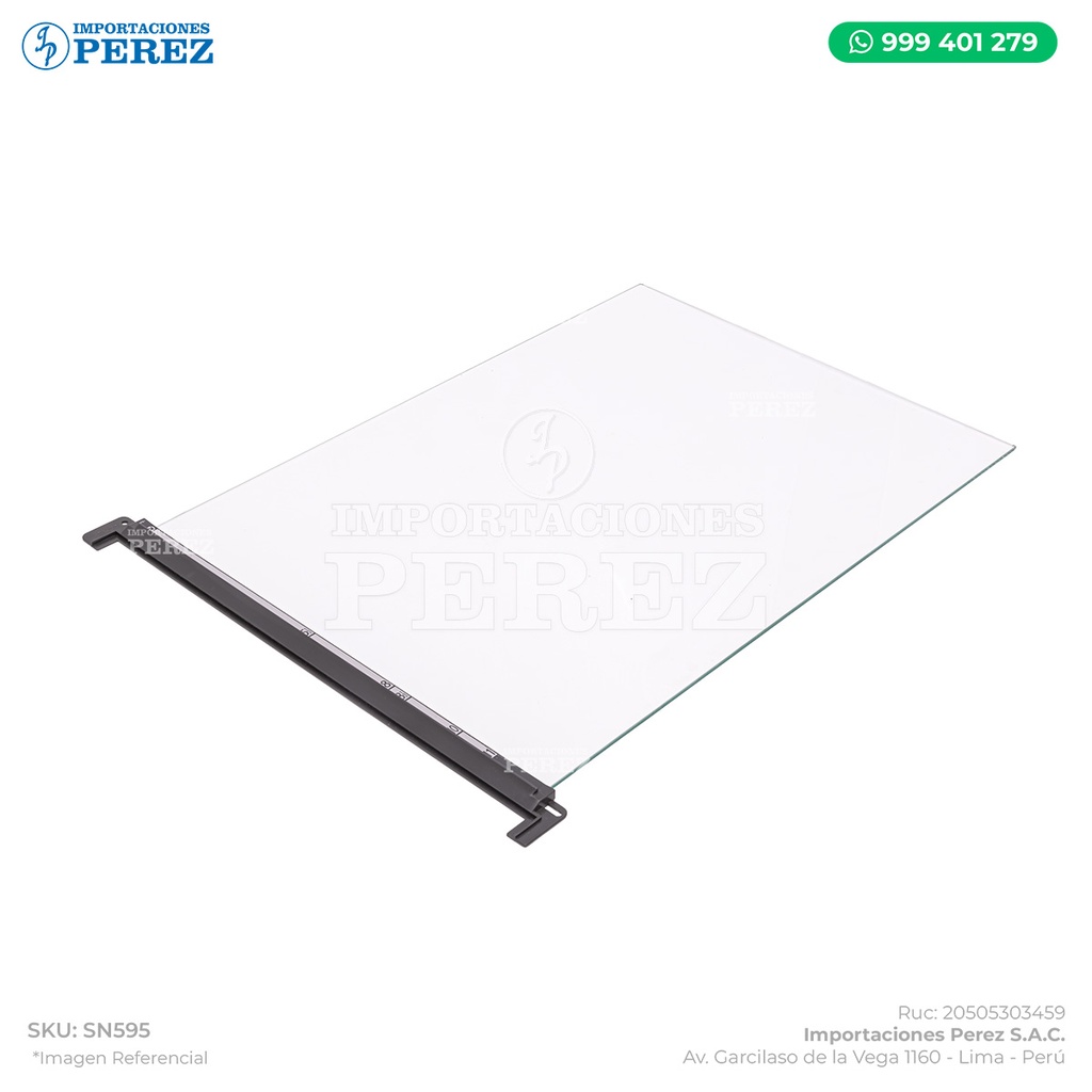 Vidrio/Cristal Exposición Con Regleta Completo (EXPOSURE GLASS + SCALE:LEFT ASSY) - SEMI-NUEVO [Original - Ricoh]