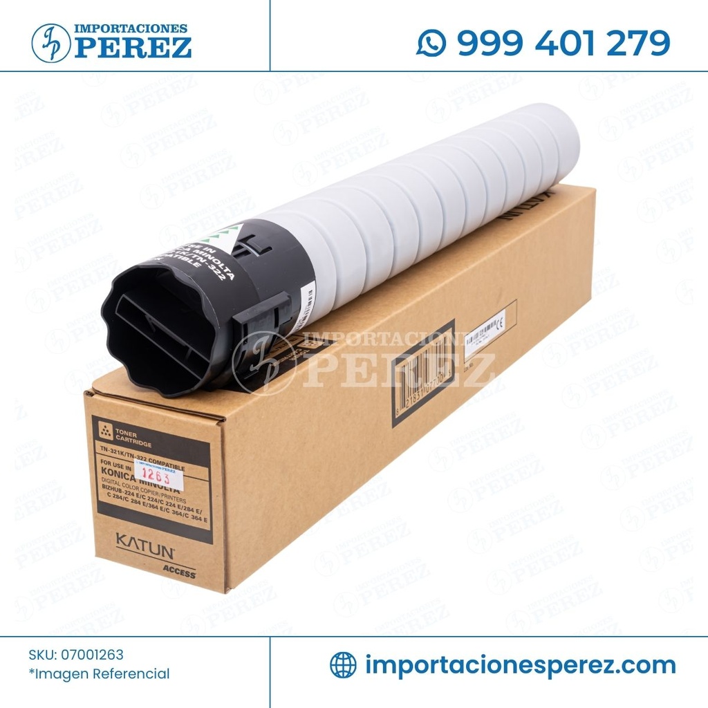 Toner Cartucho Black Konica Minolta [Access Katun] (544g) (Tn321K/322K) 