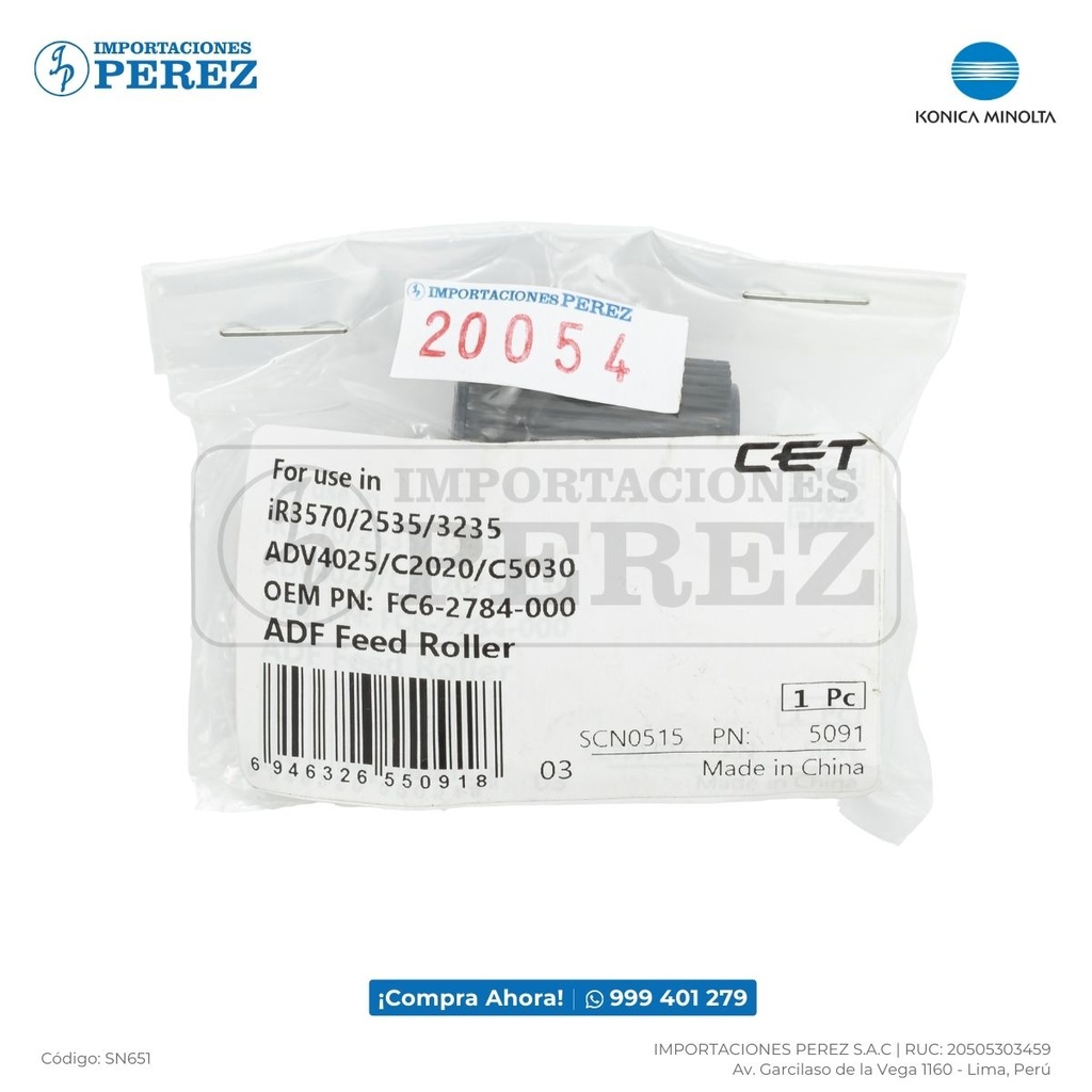 Rueda ADF  (DADF) Feed Roller [Cet]