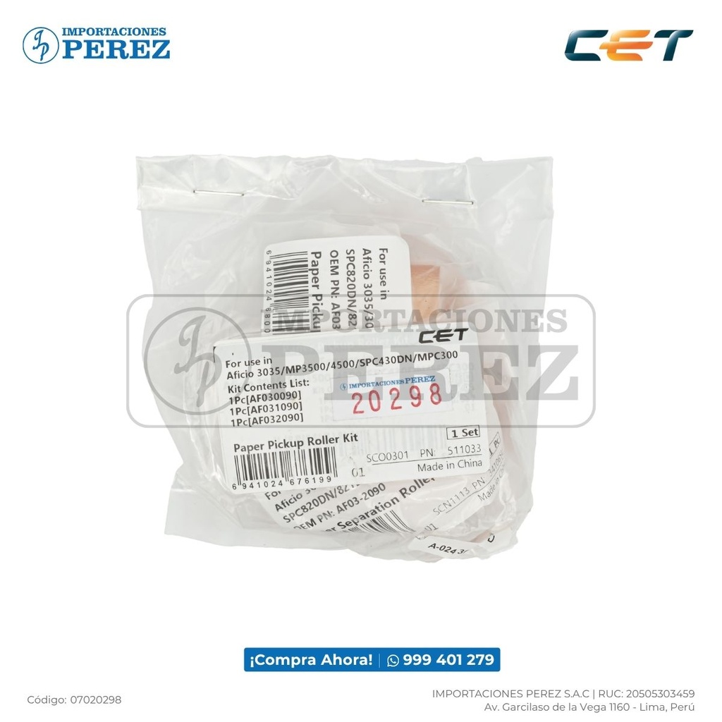 Rueda Bandeja Kitx03 Pickup/Feed/Separation Roller [Cet]