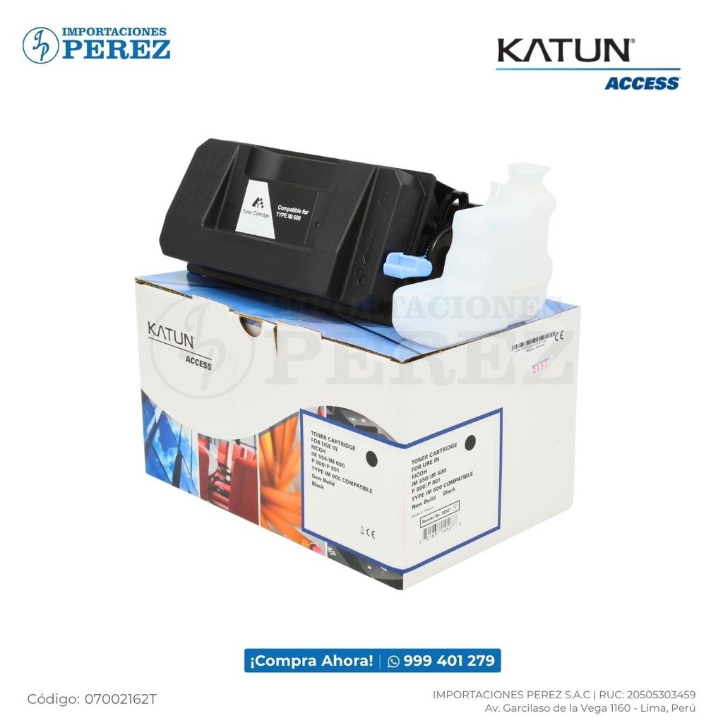 Toner Cartucho Ricoh [Katun Access] (690g) Type IM600 
