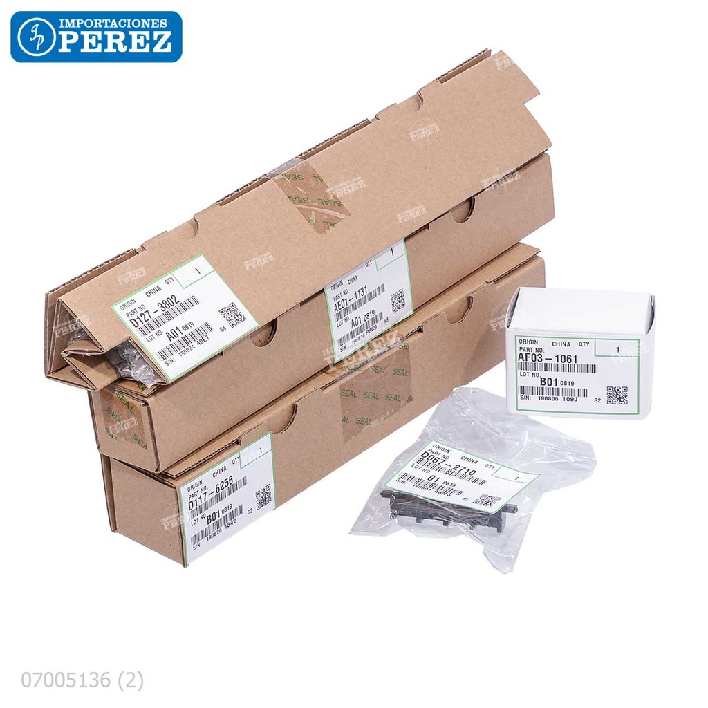 Kit Mantenimiento Fusor Kitx05 Contiene: 01 Rueda Feed Roller + 01 Pad Friction + 01 Rodillo Transferencia + 01 Rodillo Calor + 01 Placa Electrodo [Original - Ricoh]