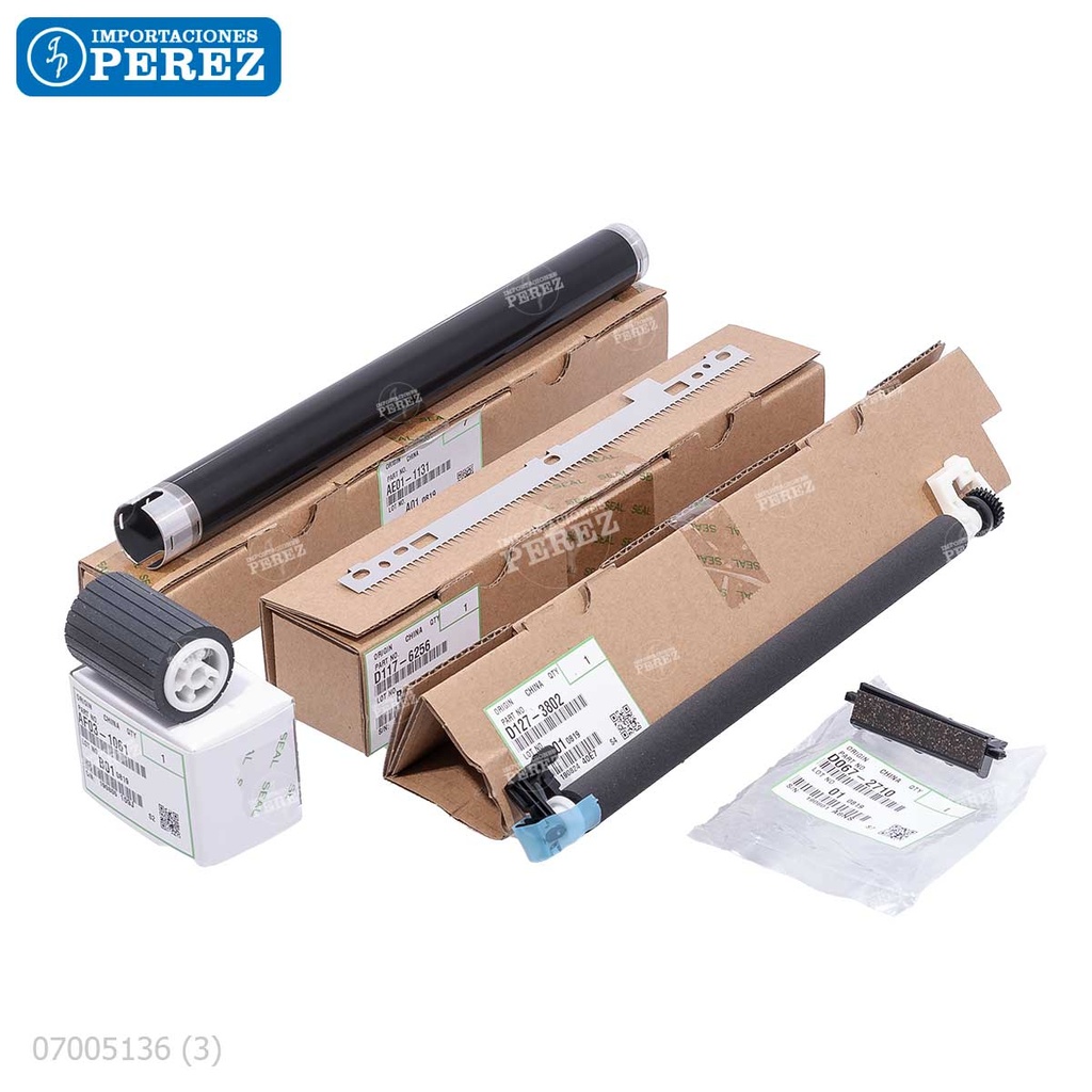 Kit Mantenimiento Fusor Kitx05 Contiene: 01 Rueda Feed Roller + 01 Pad Friction + 01 Rodillo Transferencia + 01 Rodillo Calor + 01 Placa Electrodo [Original - Ricoh]