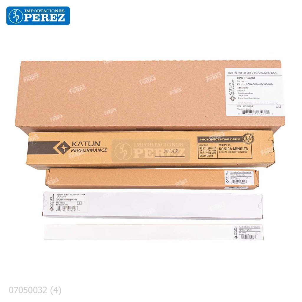 Kit Imagen Kitx04 Contiene: 01 Cilindro + 01 Cuchilla Limpieza + 01 Rodillo Carga + 01 Rodillo Limpieza de Carga [Katun Perfomance]