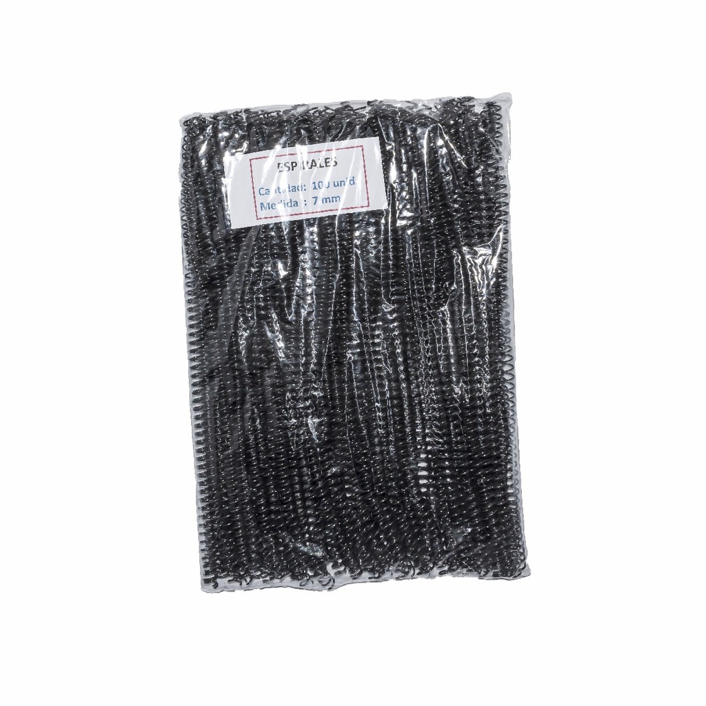 Espiral 7 (x100unds) Capacidad 25 Hojas [Nacional]