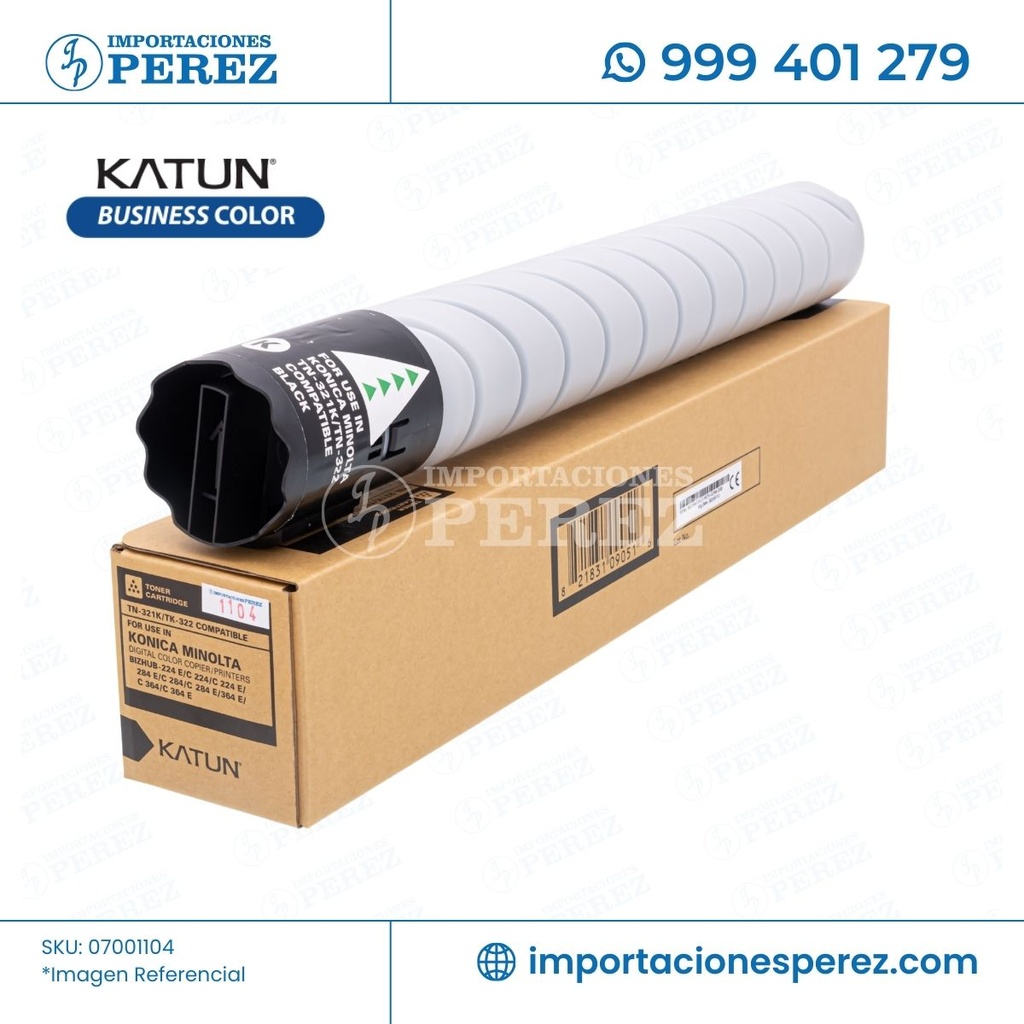 Toner Cartucho Black Konica Minolta [Katun Business Color] (Tn321K/322K) (544g)