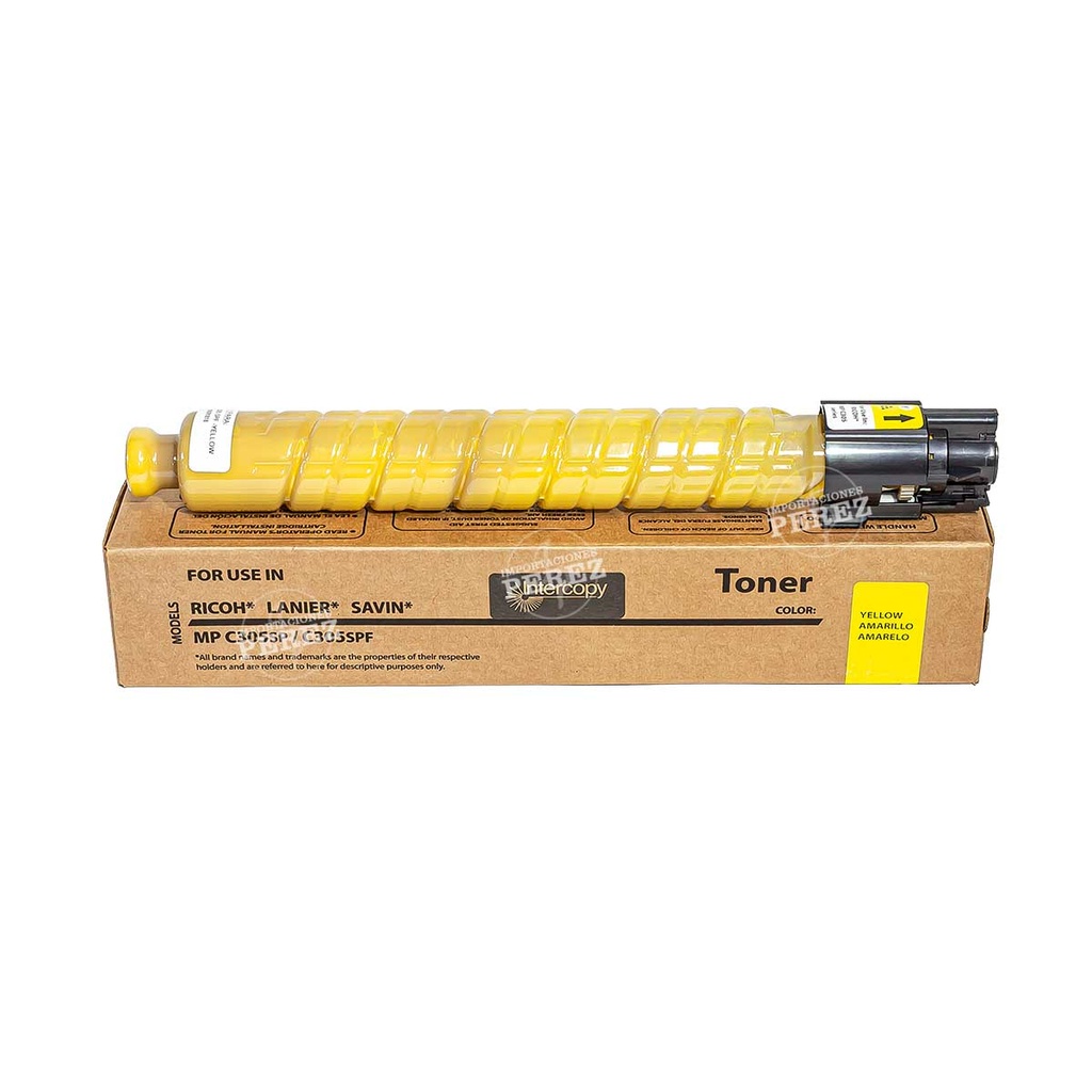 Toner Cartucho Yellow Ricoh [Intercopy] (83g) (MpC305SP) 