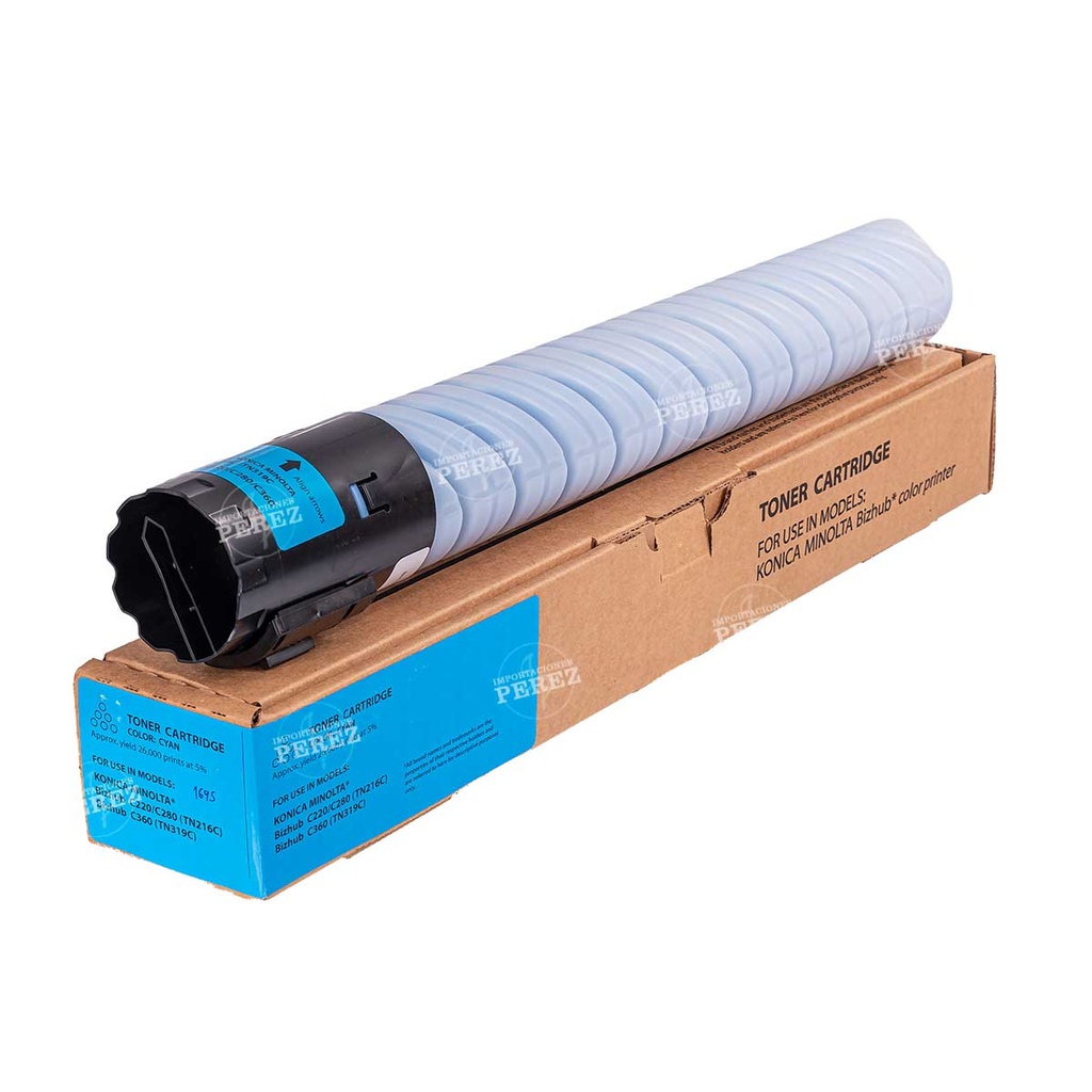 Toner Cartucho Cyan Konica Minolta [Intercopy] (437g) (Tn216C/319C) 