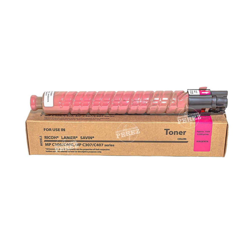 Toner Cartucho Magenta Ricoh [Intercopy] (117g) (Type MpC406) 