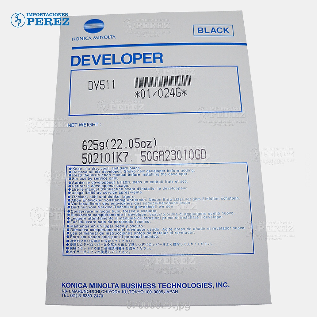 Revelador DV511 625g [Original - Konica Minolta]