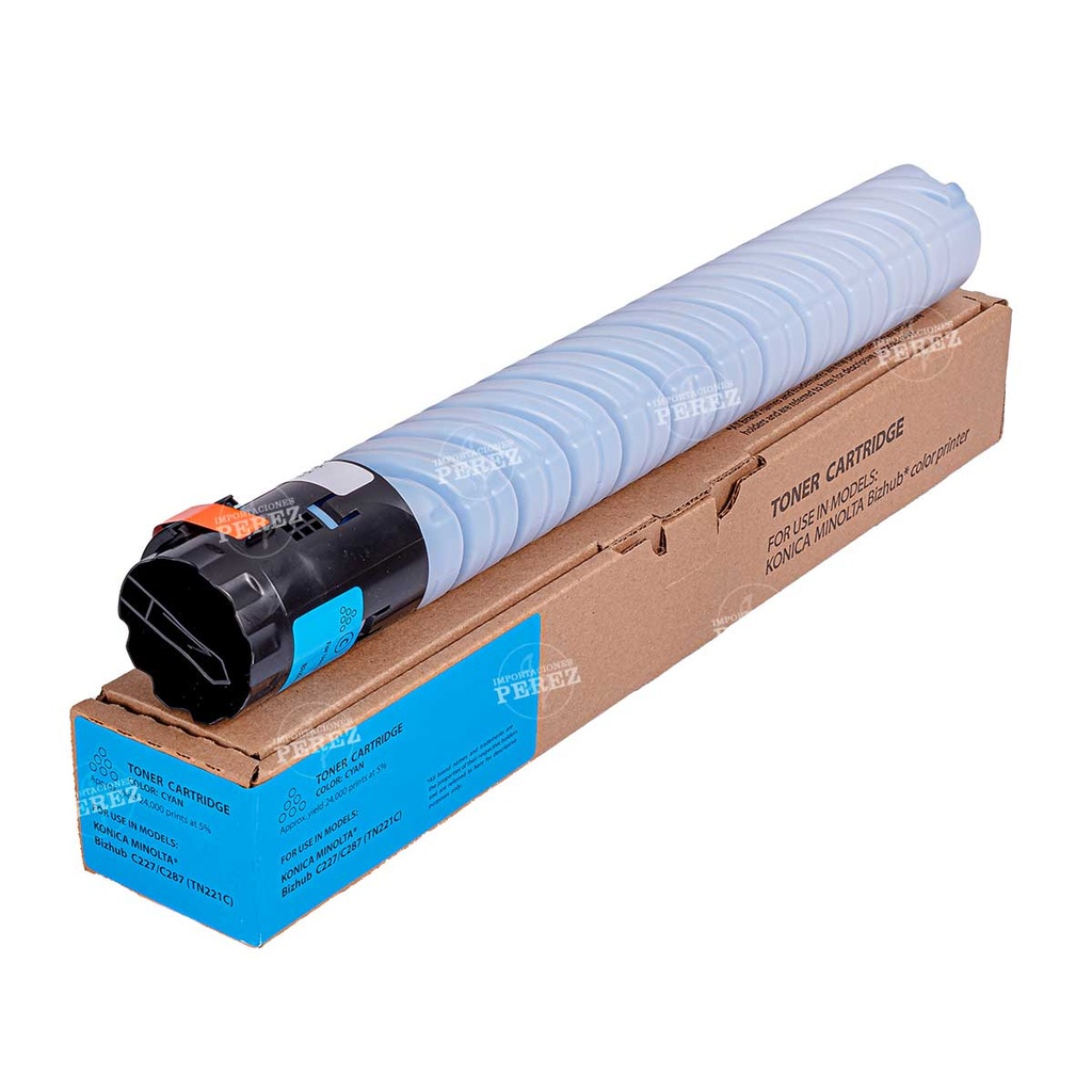 Toner Cartucho Cyan Konica Minolta [Intercopy] TN221C 509g 