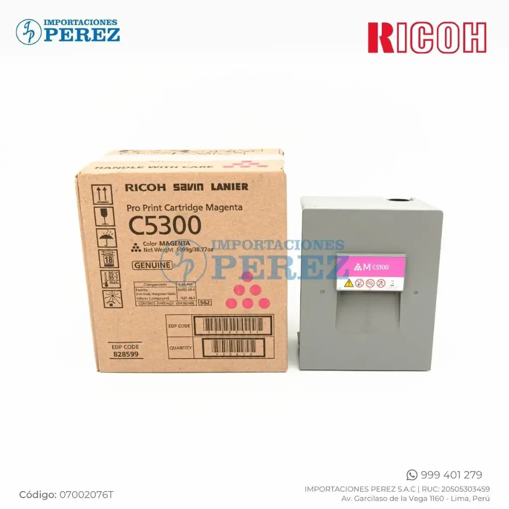 Toner Cartucho Magenta Ricoh [Original] 1099g 