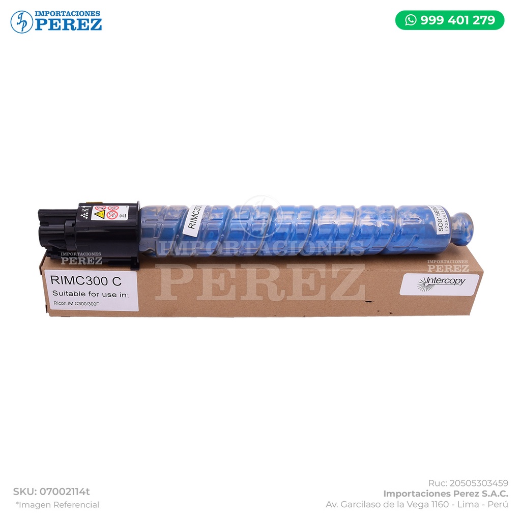 Toner Cartucho Cyan Ricoh [Intercopy] 102g 