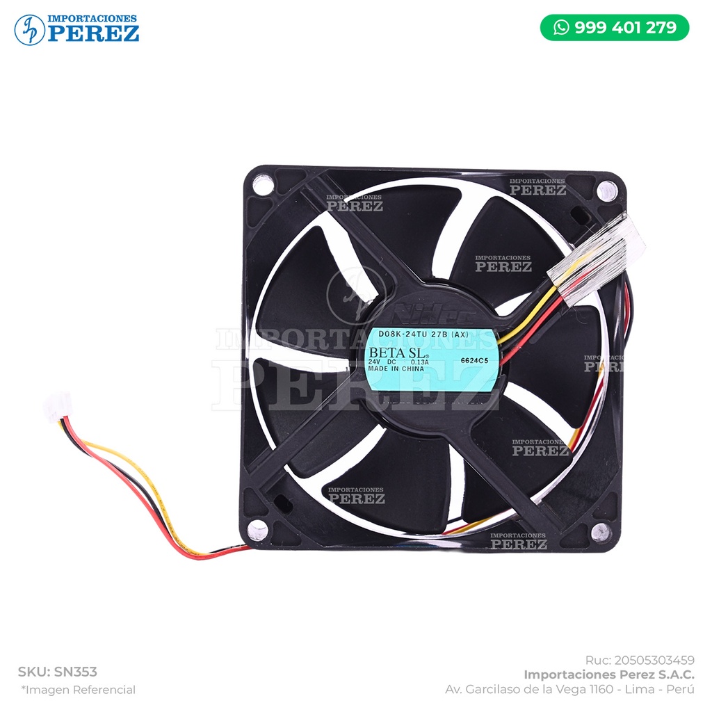 Ventilador/Fan Motor 24v-0.13A (FAN MOTOR) - SEMI-NUEVO [Original - Konica Minolta]