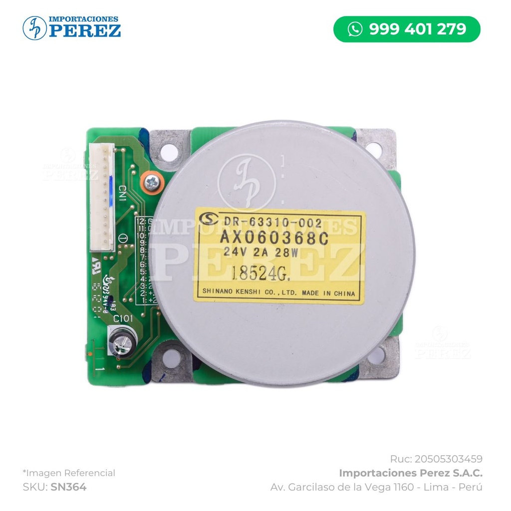 Motor Cilindro (BRUSHLESS DRUM DRIVE MOTOR) 24v - 2A - 28W  - SEMI-NUEVO [Original - Konica Minolta]