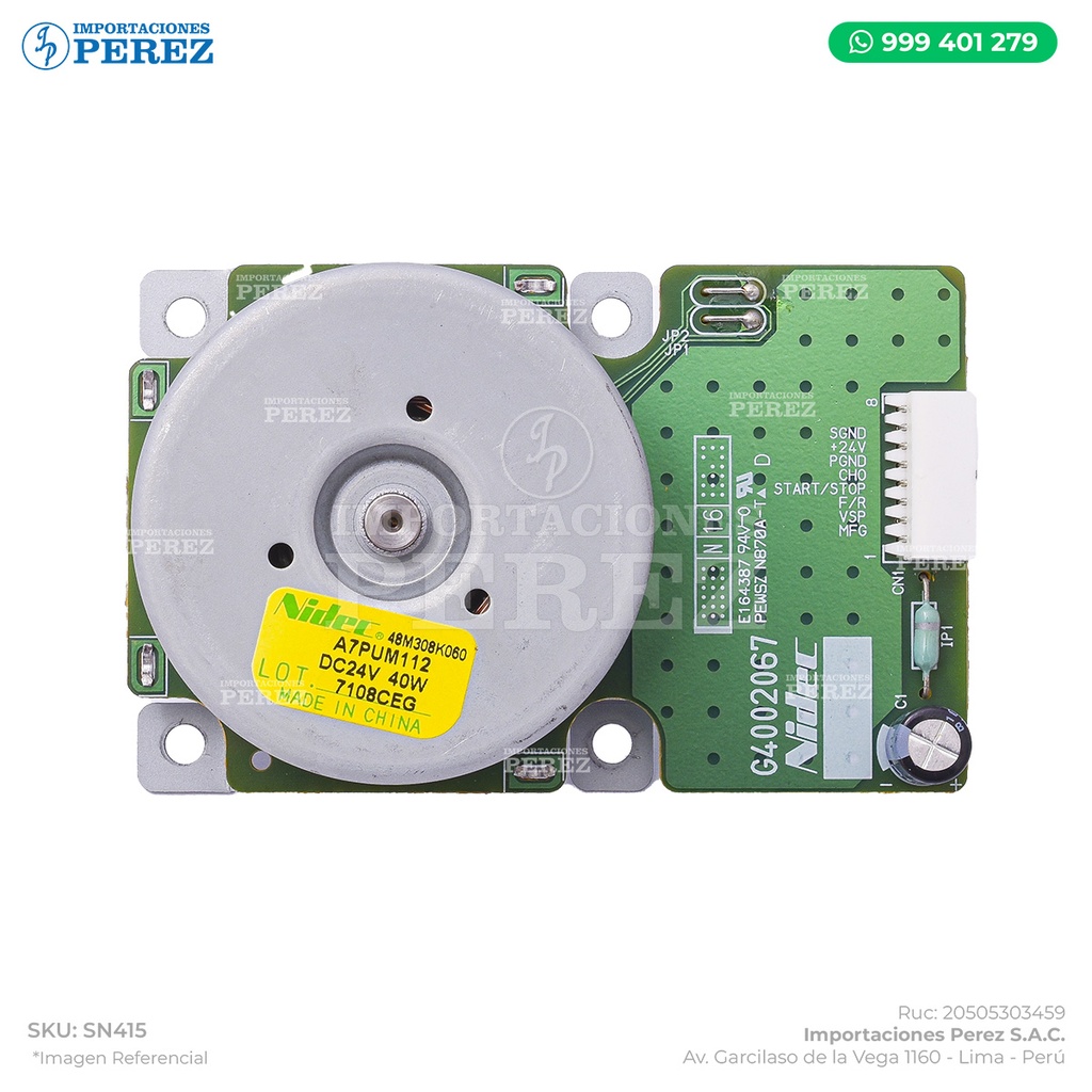 Motor Principal/Papel 24V - 40W - Brushless Motor /40 - SEMI-NUEVO [Original - Konica Minolta]