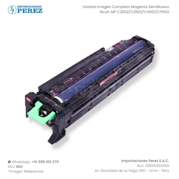 Unidad Imagen Completo Magenta (PCU:M:ASS'Y) (Cilindro + Revelado) 110v/220v - SEMI-NUEVO [Original - Ricoh]