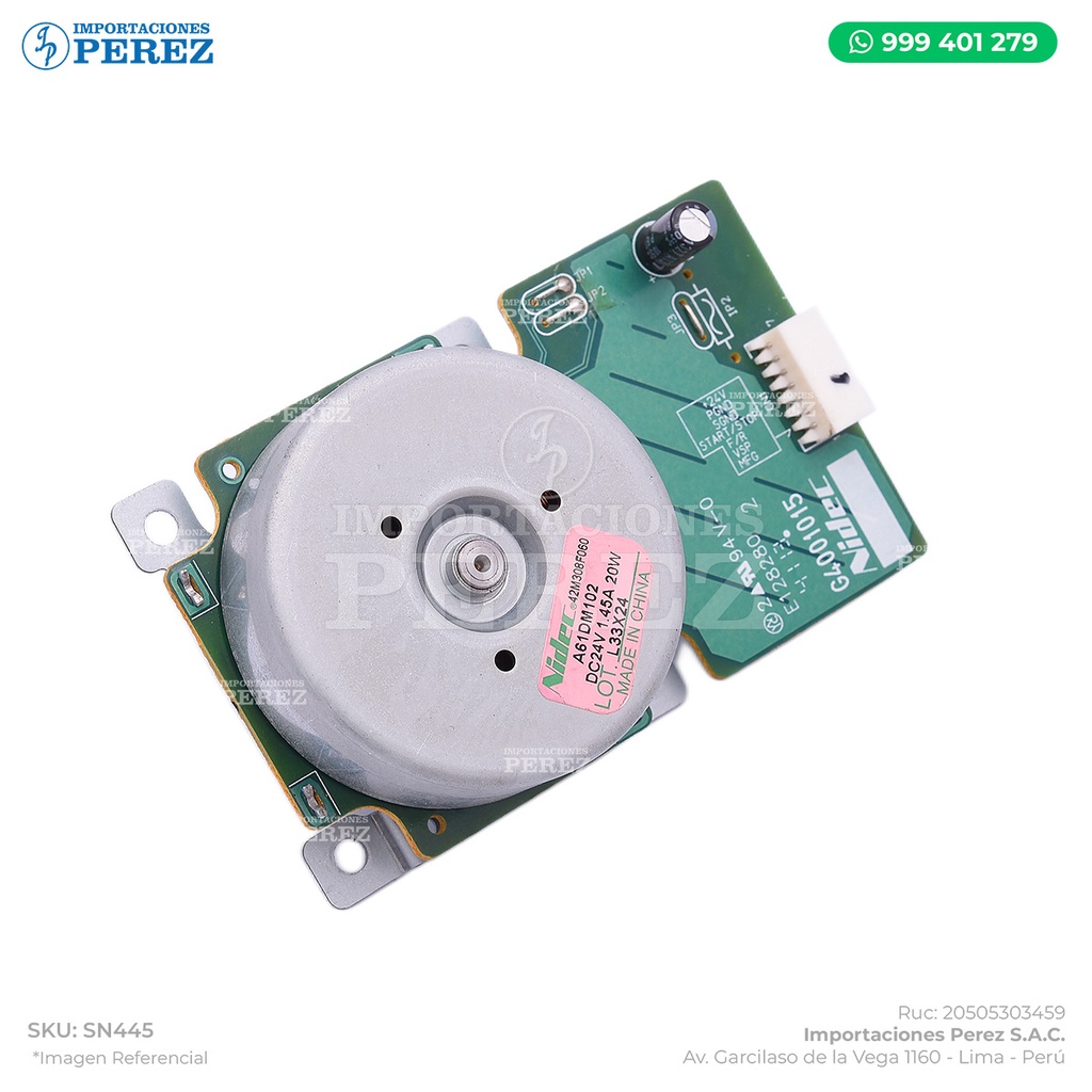 Motor Principal 24V-1.45A-20W (BRUSHLESS MOTOR /20) - SEMI-NUEVO [Original - Konica Minolta]