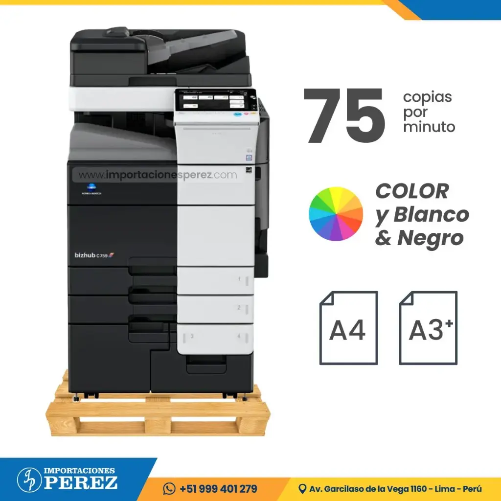 Fotocopiadora Konica Minolta Bizhub C759 REMANUFACTURADA 