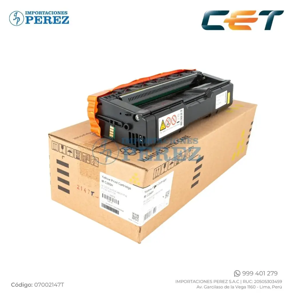 Toner Cartucho Yellow con Cilindro Ricoh [Cet] MC250H