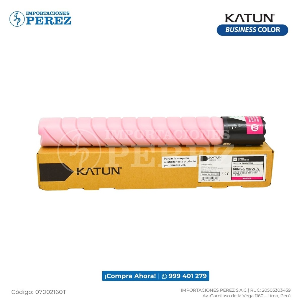 Toner Cartucho Magenta TN512M/TN324M 514g Konica Minolta [Katun Business Color]