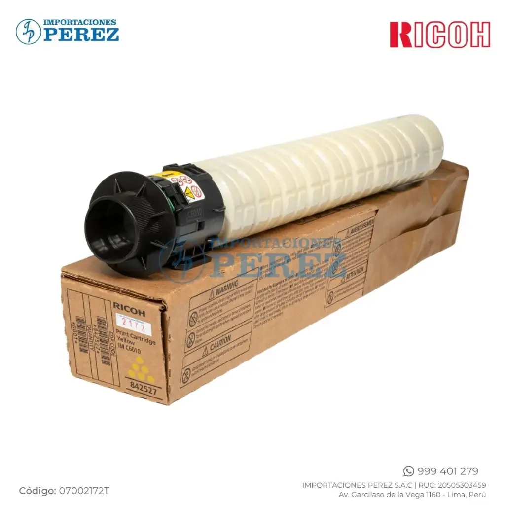 Toner Cartucho Yellow 439g [Original - Ricoh]