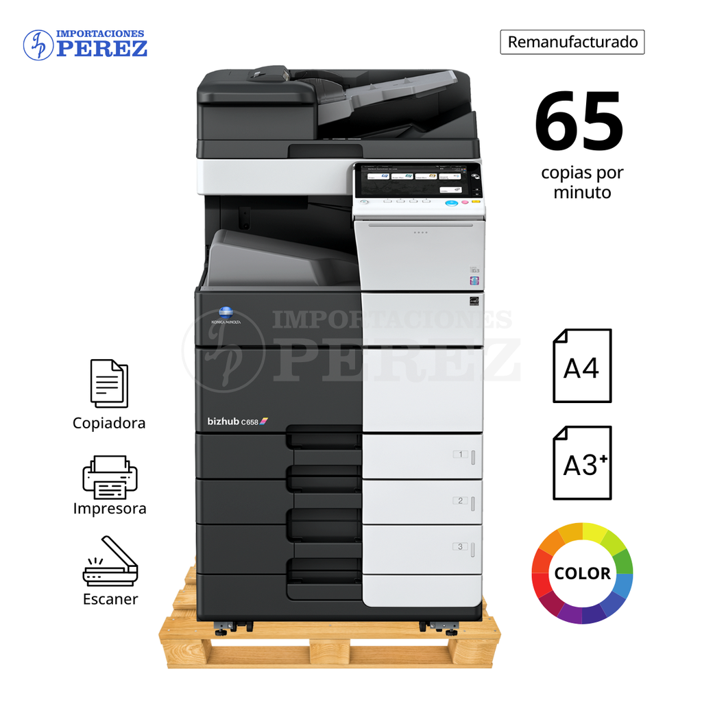 Fotocopiadora Konica Minolta Bizhub C658 REMANUFACTURADA *****ANTES DE CONECTAR EL EQUIPO VERIFICAR EL VOLTAJE*****