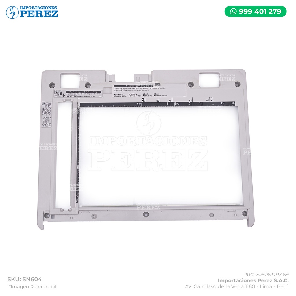 Crstal Completo de Escaner (ORIGINAL TRAY: SCANNER: ASSY) - SEMI-NUEVO [Original - Konica Minolta]