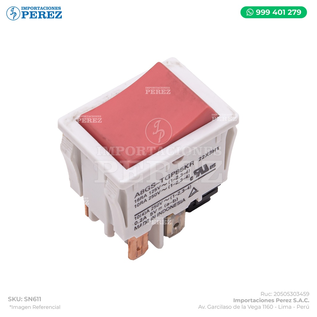 Switch/Botón Principal (ROCKER SWITCH: AGS-TGP85KR) - SEMI-NUEVO [Original - Ricoh]