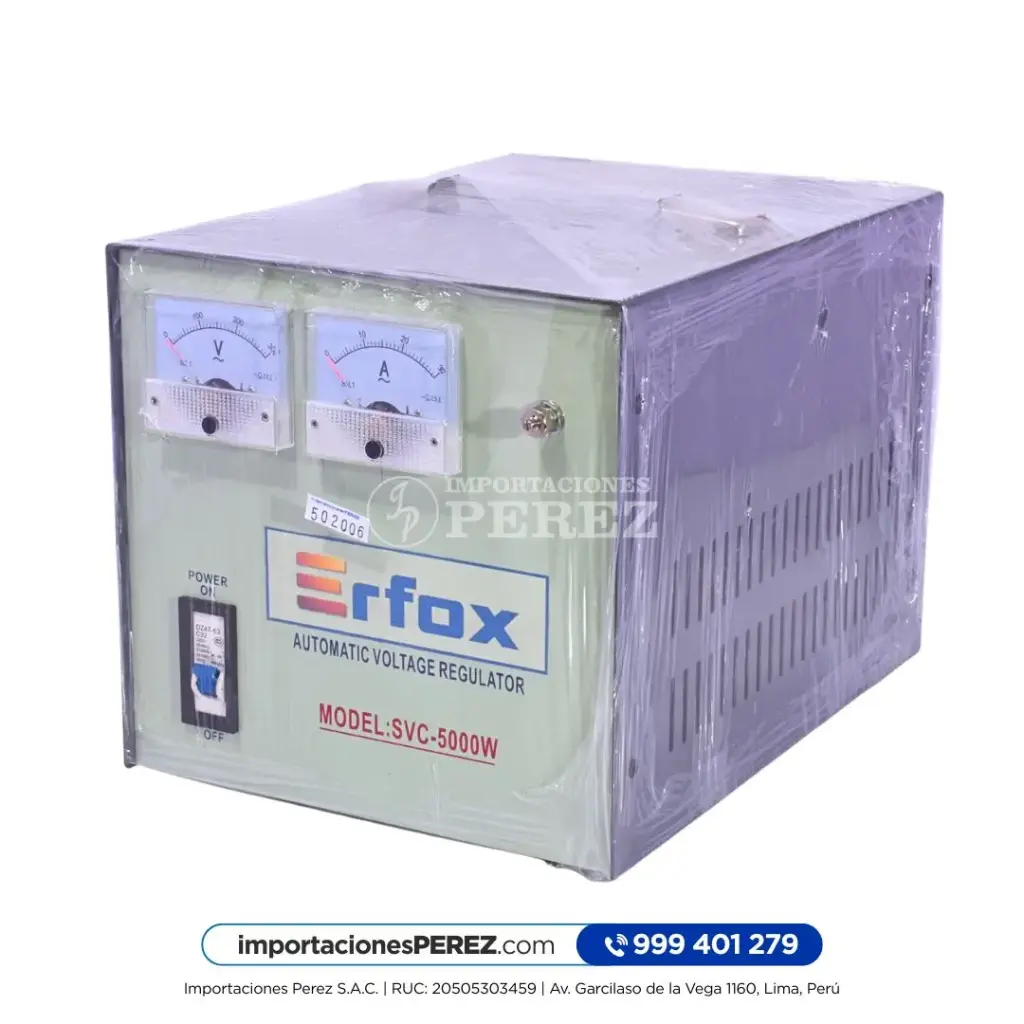 Estabilizador 5000w Importaco [Erfox] - (Ingreso: 130v-250v / Salida 220v) ***garantía de 03 meses***