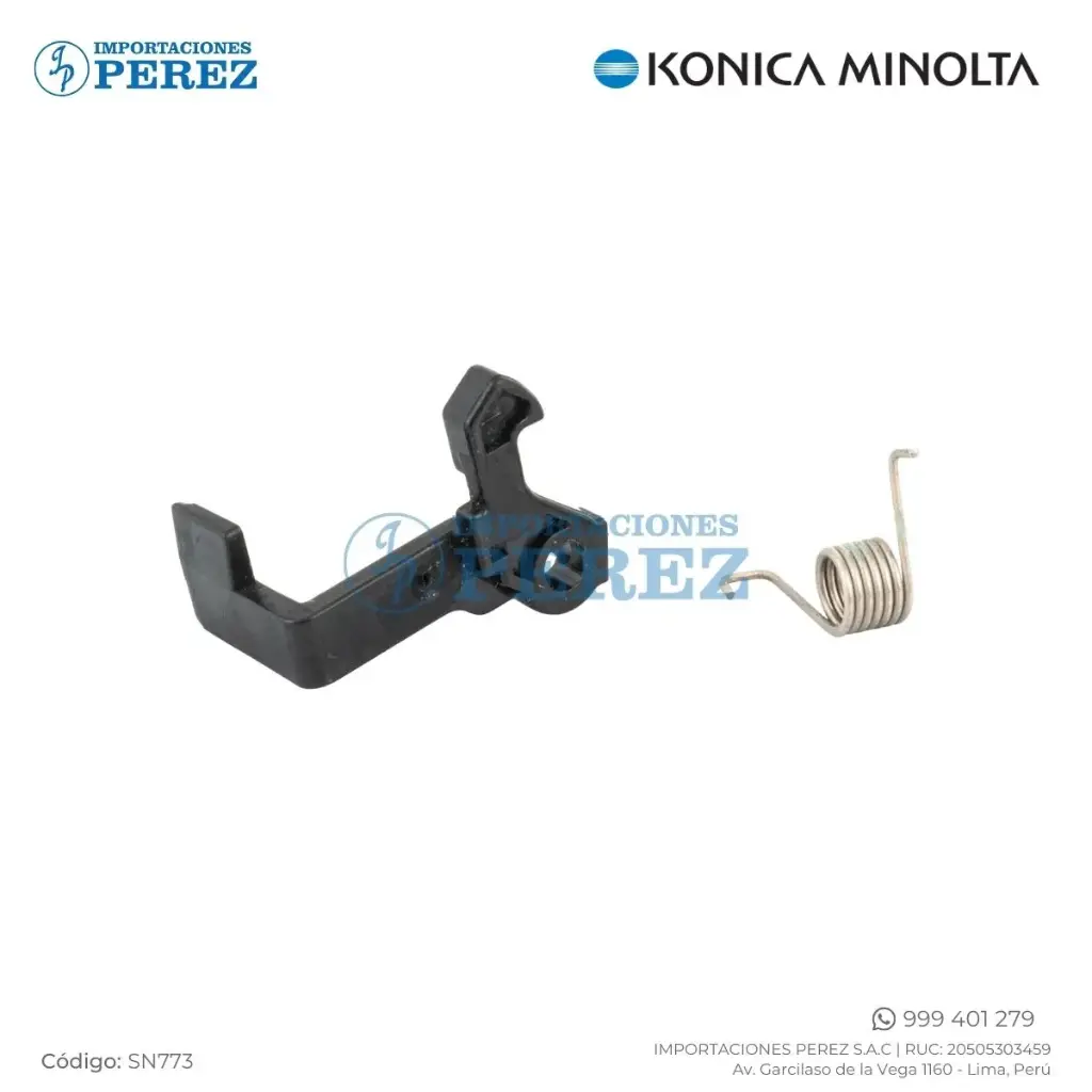 Level/Gancho Frontal + Resorte ADF CIS (LOCK PART /FRONT + OPEN/CLOSE SPRING / LEFT) [Original - Konica Minolta]