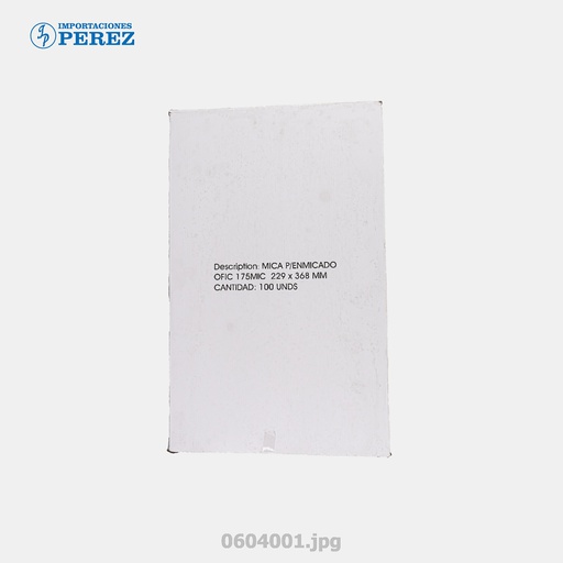 [0604001] Mica Enmicado Oficio 229x368 - 175mic (Caja x 100unds)