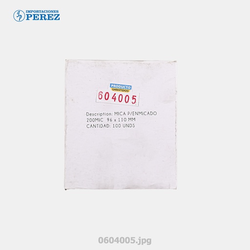 [0604005] Mica Enmicado Tarjeta Propiedad 96x110 - 200mic (Caja x 100unds)