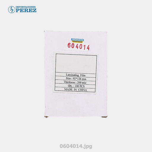 [0604014] Mica Enmicado 92x126 - 200mic (Caja x 100unds)