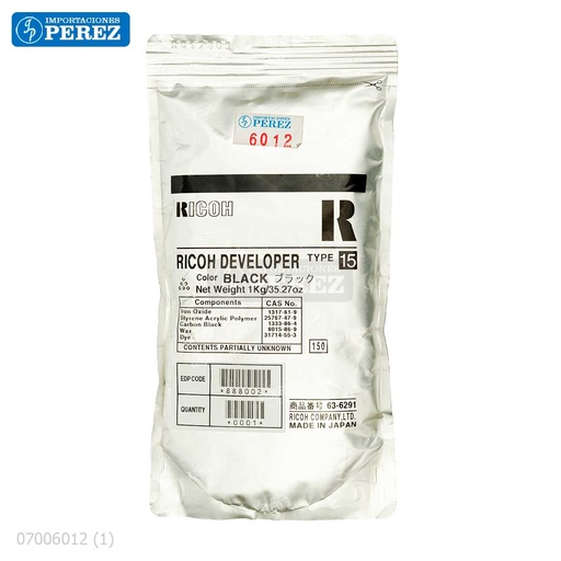 [07006012] Revelador 1000g [Ricoh - Original] Negro (Type 15)