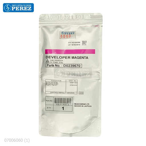 [07006060] Revelador [Ricoh - Original] Magenta 215g 