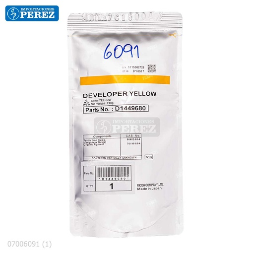 [07006091] Revelador [Ricoh - Original] Yellow (-) 