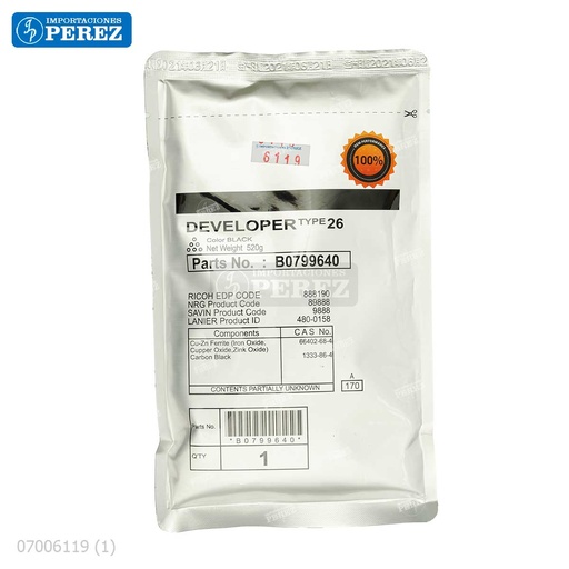 [07006119] Revelador [Cet] Negro (Type 26) 