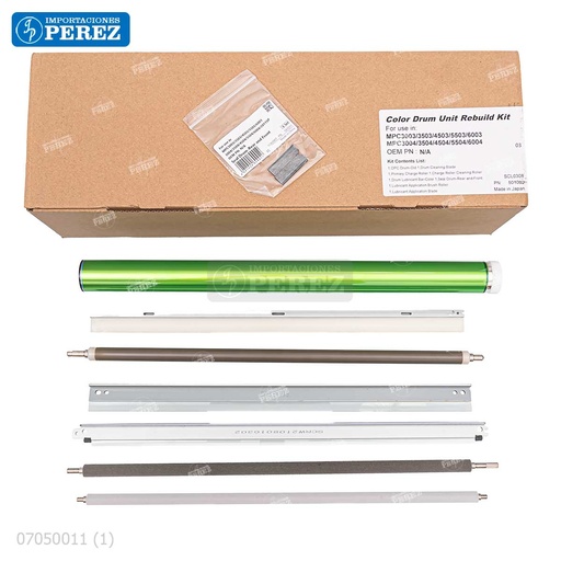 [07050011] Kit Imagen Color CMY Kit x09 Contiene: 01 Cilindro + 01 Cuchilla Limpieza + 01 Rodillo Carga + 01 Rodillo Limpieza + 01 Cera + 01 Sello Front + 01 Sello Rear + 01 Brush + 01 Cuchilla Lubricante [Cet]