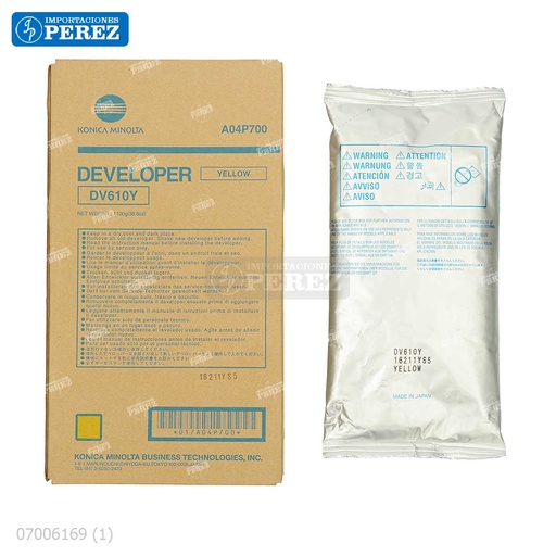 [07006169] Revelador Yellow DV610Y 1100g [Original - Konica Minolta]