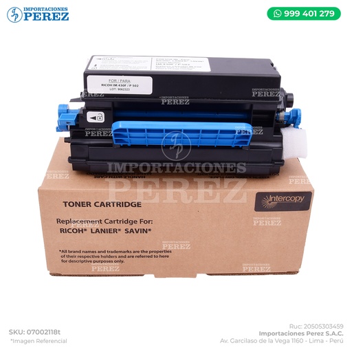 [07002118T] Toner Cartucho Ricoh [Intercopy] IM430 - 17.4k 