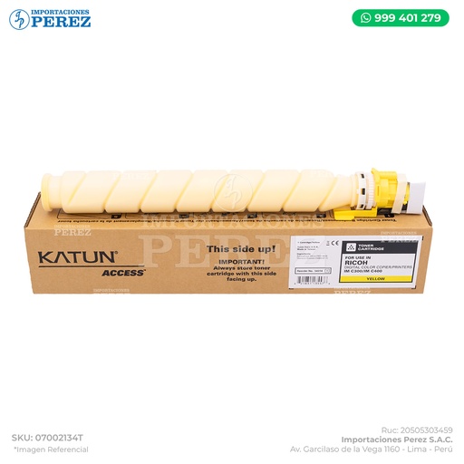 [07002134T] Toner Cartucho Yellow Ricoh [Katun Performance] 102g - 6K 