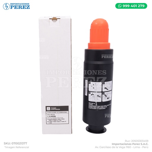 [07002137T] Toner Cartucho Canon [Access Katun] GPR19 2000g 
