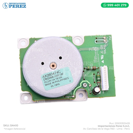 [SN410] Motor Brushless Revelado 24v - 2A - 18.2w (DC BRUSHLESS M
OTOR:DEVELOPM
ENT) - SEMI-NUEVO [Original - Konica Minolta]