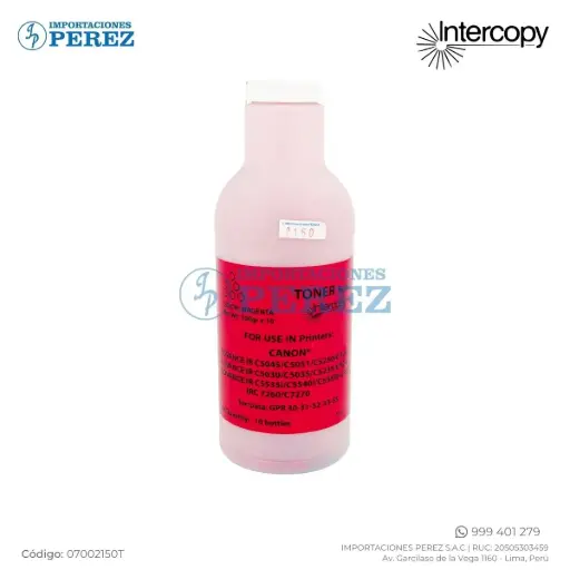 [07002150T] Toner Recarga Magenta GPR30/GPR31/GPR55/ Canon [Intercopy] Botella/500g